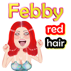 Febby - red hair - Big sticker