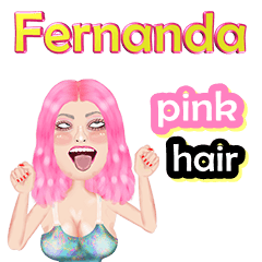 Fernanda - pink hair - Big sticker