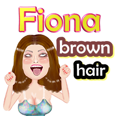 Fiona - brown hair - Big sticker