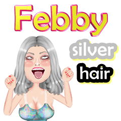 Febby - silver hair - Big sticker