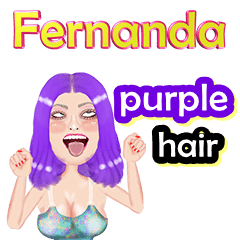 Fernanda - purple hair - Big sticker