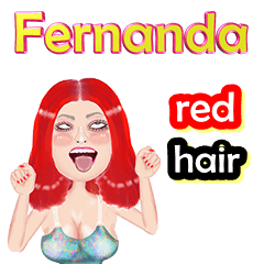Fernanda - red hair - Big sticker