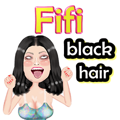 Fifi - black hair - Big sticker