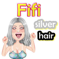 Fifi - silver hair - Big sticker