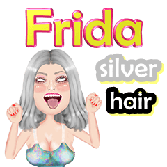 Frida - silver hair - Big sticker