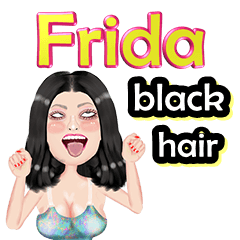 Frida - black hair - Big sticker
