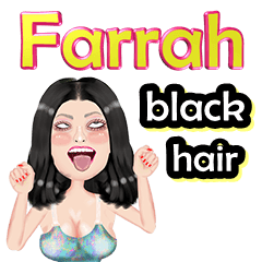Farrah - black hair - Big sticker
