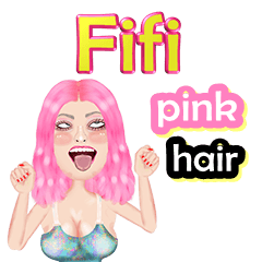 Fifi - pink hair - Big sticker