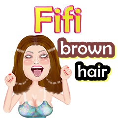 Fifi - brown hair - Big sticker