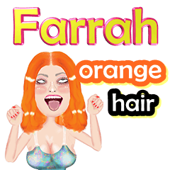 Farrah - orange hair - Big sticker