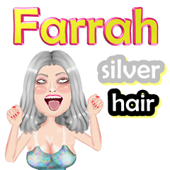 Farrah - silver hair - Big sticker