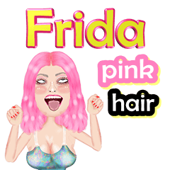 Frida - pink hair - Big sticker