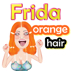 Frida - orange hair - Big sticker