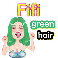 Fifi - green hair - Big sticker