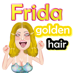 Frida - golden hair - Big sticker