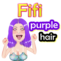 Fifi - purple hair - Big sticker