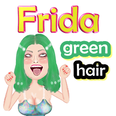 Frida - green hair - Big sticker