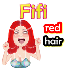Fifi - red hair - Big sticker