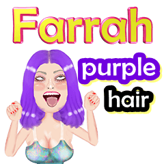 Farrah - purple hair - Big sticker