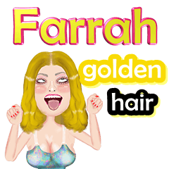 Farrah - golden hair - Big sticker