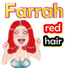 Farrah - red hair - Big sticker