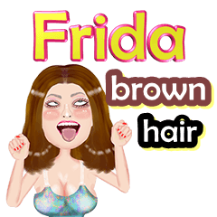 Frida - brown hair - Big sticker