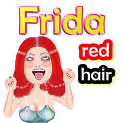 Frida - red hair - Big sticker