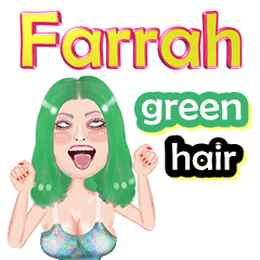 Farrah - green hair - Big sticker
