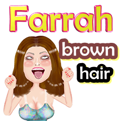 Farrah - brown hair - Big sticker