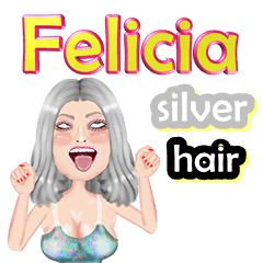 Felicia - silver hair - Big sticker