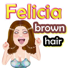 Felicia - brown hair - Big sticker