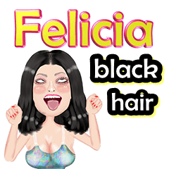 Felicia - black hair - Big sticker