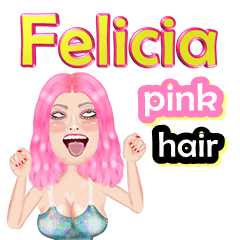 Felicia - pink hair - Big sticker