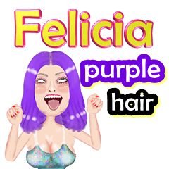 Felicia - purple hair - Big sticker