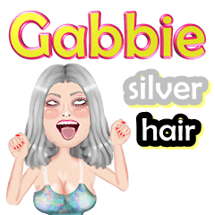 Gabbie - silver hair - Big sticker