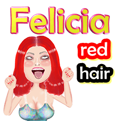 Felicia - red hair - Big sticker