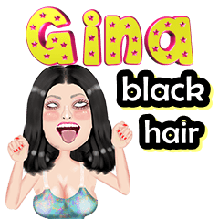 Gina - black hair - Big sticker
