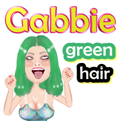 Gabbie - green hair - Big sticker