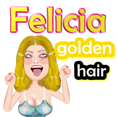 Felicia - golden hair - Big sticker