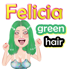 Felicia - green hair - Big sticker