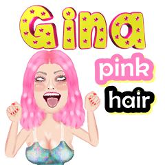 Gina - pink hair - Big sticker