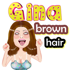 Gina - brown hair - Big sticker