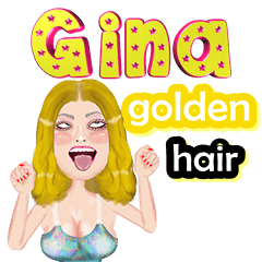 Gina - golden hair - Big sticker