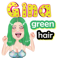 Gina - green hair - Big sticker