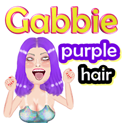 Gabbie - purple hair - Big sticker