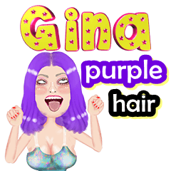 Gina - purple hair - Big sticker