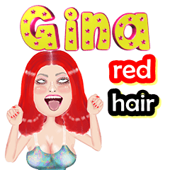 Gina - red hair - Big sticker