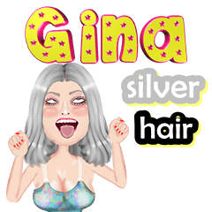 Gina - silver hair - Big sticker
