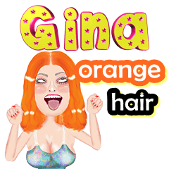 Gina - orange hair - Big sticker
