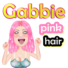 Gabbie - pink hair - Big sticker